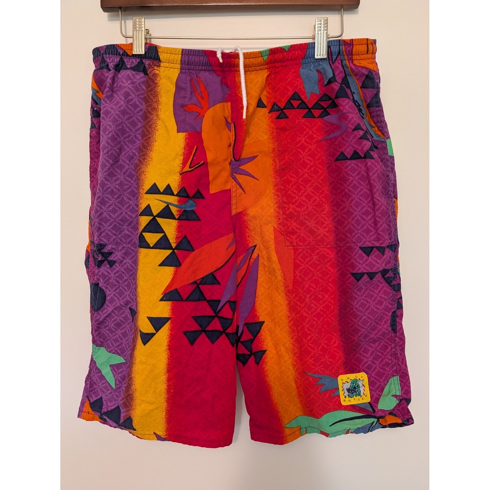 Vintage 80s 90s Ocean Pacific OP Knee Buster Board Shorts Men L (fits 32x11)